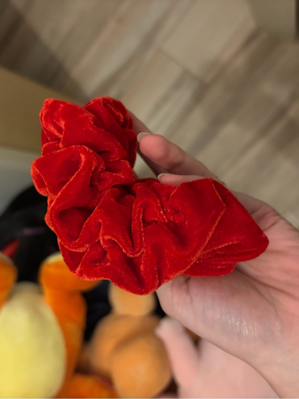 Jumbo Red Velvet Scrunchie - Women's Hair Accessory - Picture 2 of 2